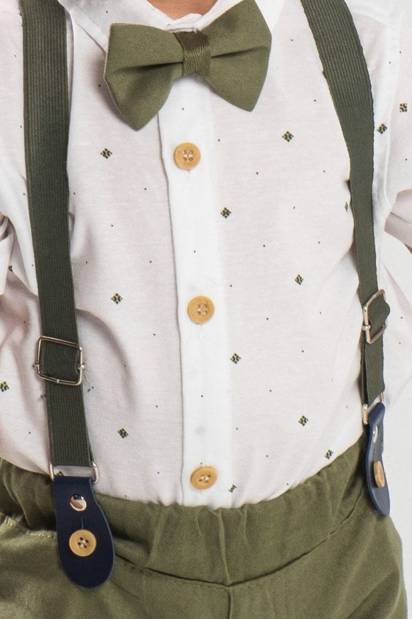 Mai Perla 4-Piece Summer Outfit for Boys with Shirt and Overalls
