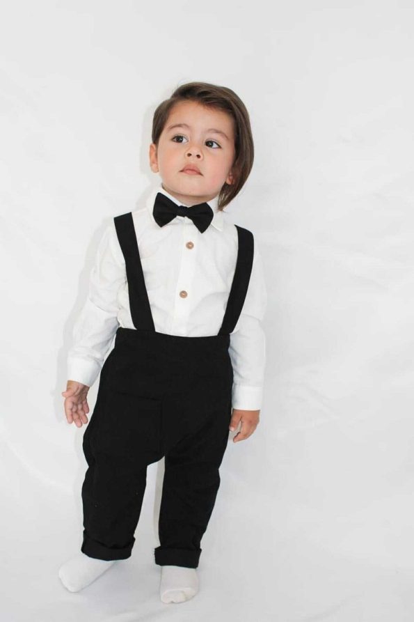 Z KIDS Black Long Boys Dungarees