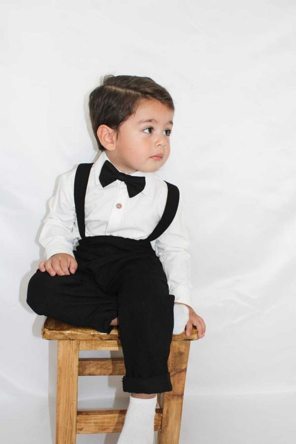 Z KIDS Black Long Boys Dungarees