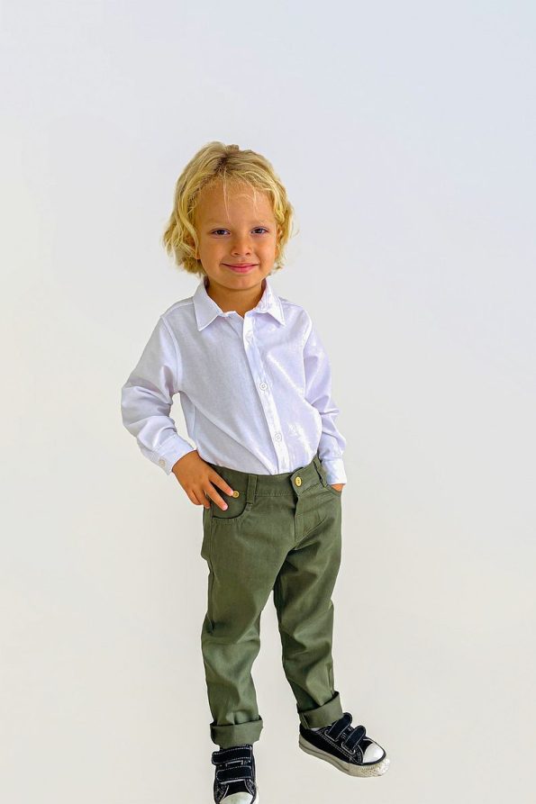LULU Kids Oxford Boys Suit Set with Bow Tie and Suspenders