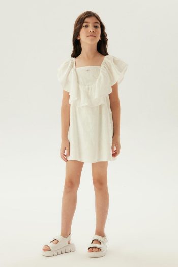 Tyess Bg Store Girls' White Dress