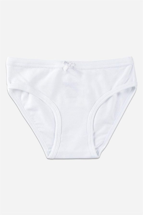 BAYKAR Girls' White Cotton Basic Briefs 3-Pack