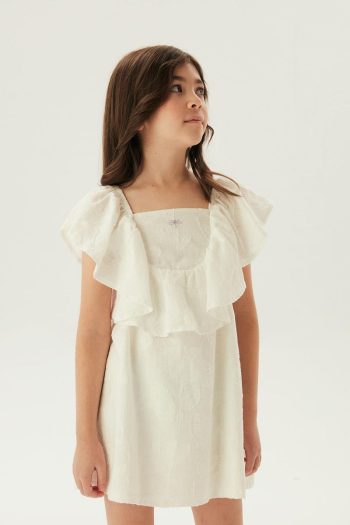 Tyess Bg Store Girls' White Dress