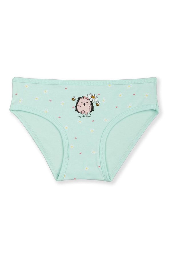 Baykar Girls' Cotton Colorful Printed Bikini Briefs 3-Pack