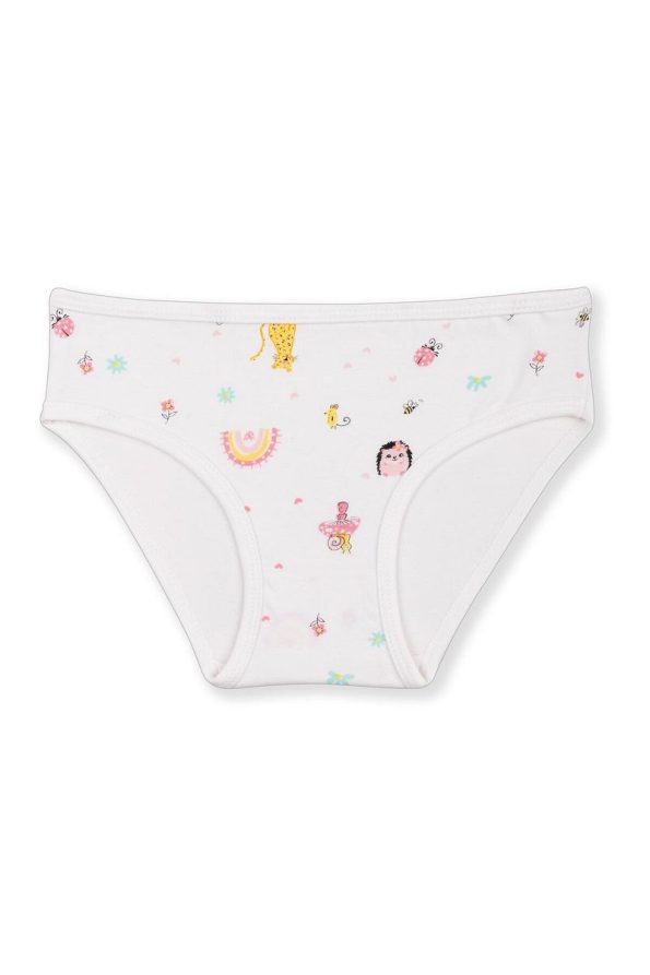 Baykar Girls' Cotton Colorful Printed Bikini Briefs 3-Pack