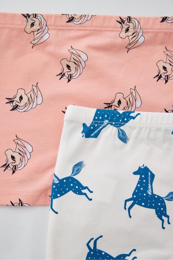 Katia & Bony 2-Pack Unicorn Girls' Boxer Briefs Cream/Pink