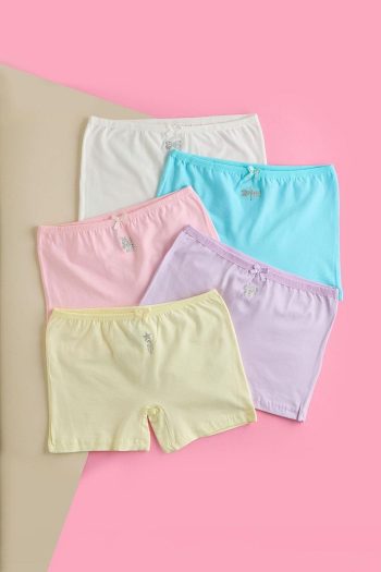 BONY SOCKS Girls' 5-Pack Colorful Bow Detailed Boxers