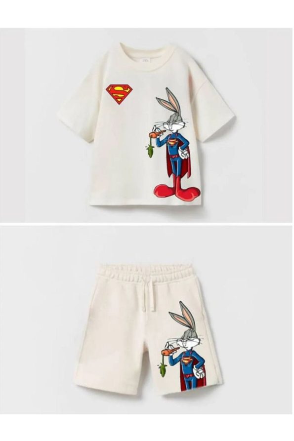 LittlePoffy Superman Bugs Bunny Shorts Set