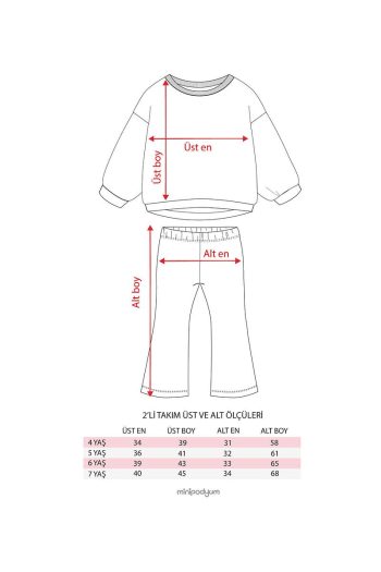 Minipodyum Girls' Embroidered Flared Leggings Set