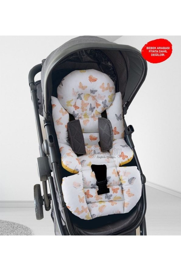 Jaju Baby Yellow Butterfly Stroller Cushion