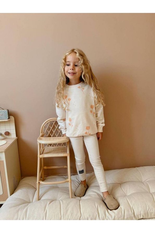 Yigit Boutique Floral Print Girls' Outfit with Leggings