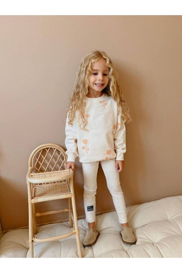 Yigit Boutique Floral Print Girls' Outfit with Leggings
