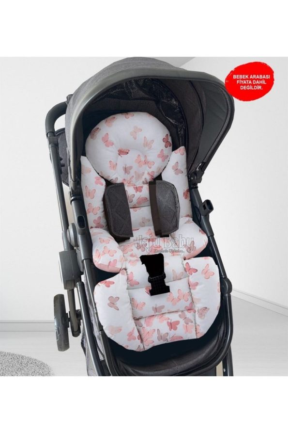 Jaju Baby Pink Butterfly Stroller Cushion