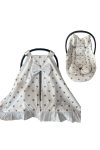 Gold Poplin Fabric Stroller Cover Sheet and Cushion Set