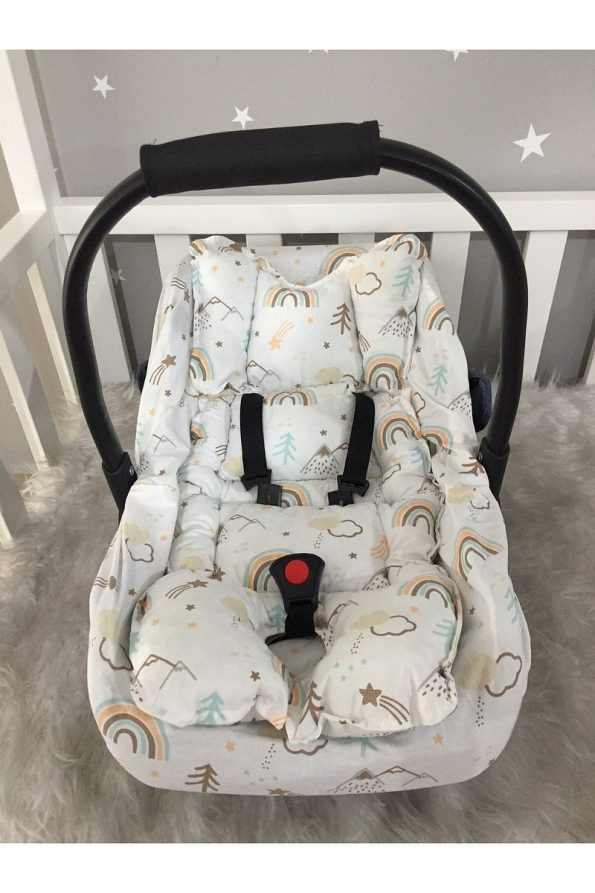 Jaju Baby Mountain and Rainbow Pattern Stroller Cushion