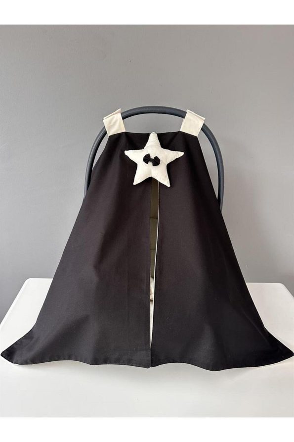 Black-Cream Star Design Stroller Cover and Sheet Set