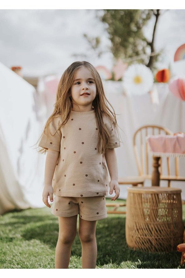 Kirazkids Floral Print 100% Cotton Girls Summer Set