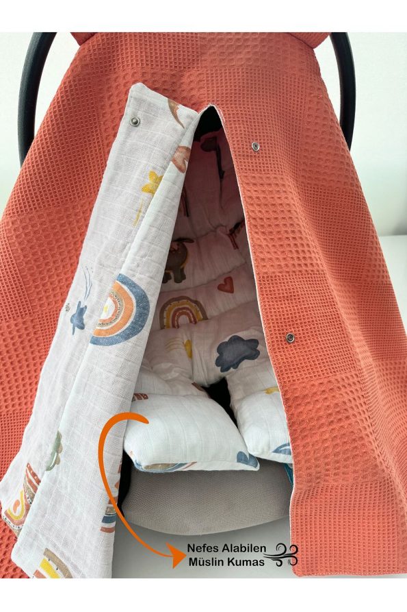 Jaju Baby Cute Dino Muslin Stroller Cover and Cushion