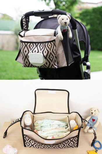 Purple Baby Stroller Organizer Bag Compatible with All Strollers