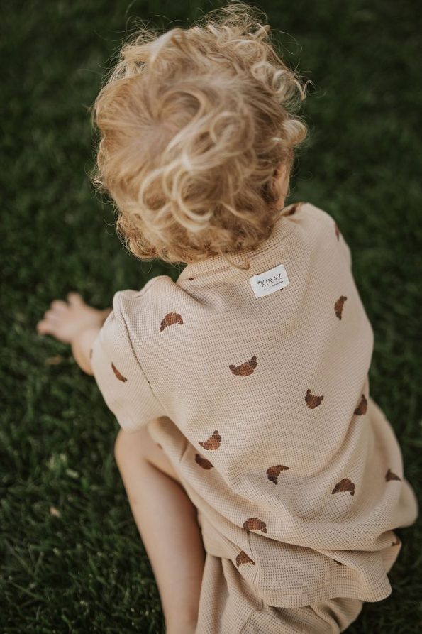 Kirazkids Croissant Pattern 100% Cotton Summer Set for Kids