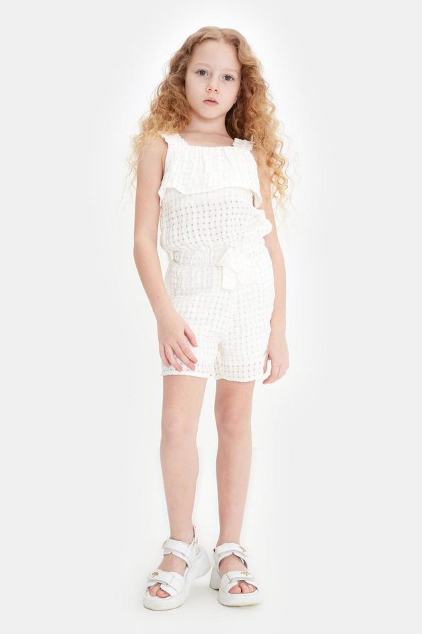 Tyess Bg Store Girls' White Jumpsuit