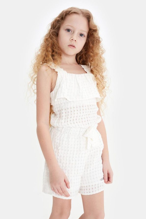 Tyess Bg Store Girls' White Jumpsuit
