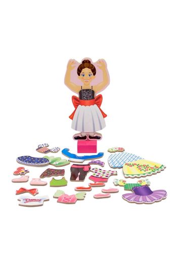 Melissa and Doug Wooden Magnetic Dress-Up Ballerina Nina