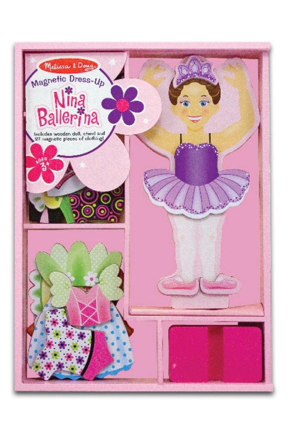 Melissa and Doug Wooden Magnetic Dress-Up Ballerina Nina