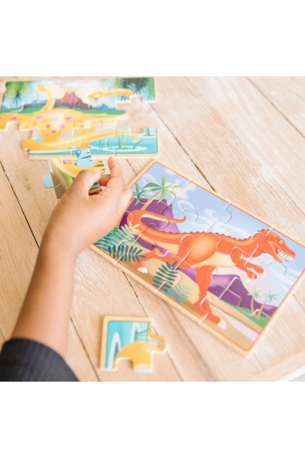 Melissa & Doug Wooden 12x4 Puzzle Set - Dinosaurs