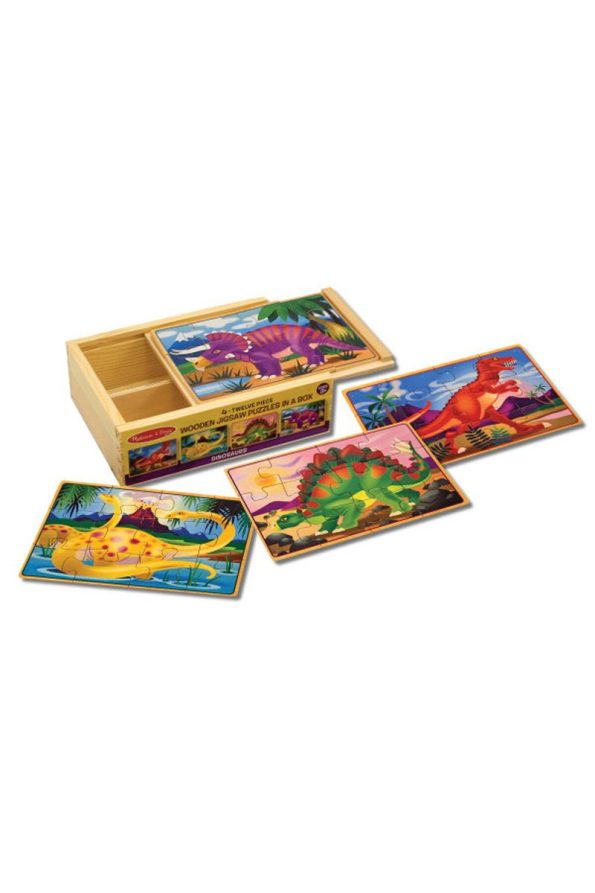 Melissa & Doug Wooden 12x4 Puzzle Set - Dinosaurs