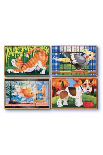 Melissa & Doug Wooden 12x4 Puzzle Set - Pets