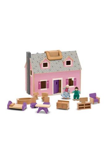 Melissa & Doug Wooden Portable Dollhouse