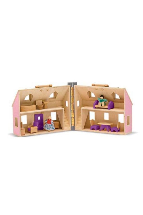 Melissa & Doug Wooden Portable Dollhouse