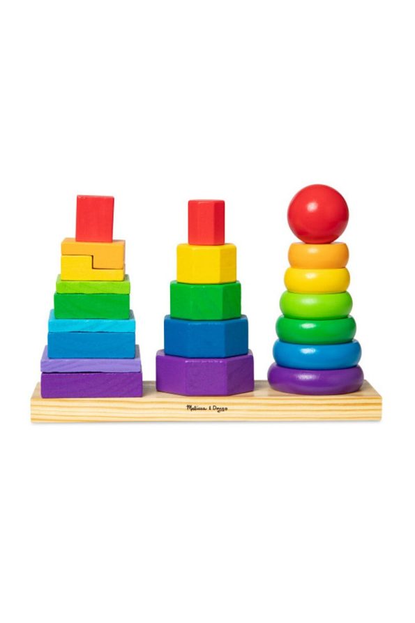 Melissa & Doug Wooden Geometric Stacking Towers