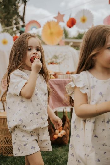 Cherry Kids Blueberry Print 100% Cotton Girls Summer Set