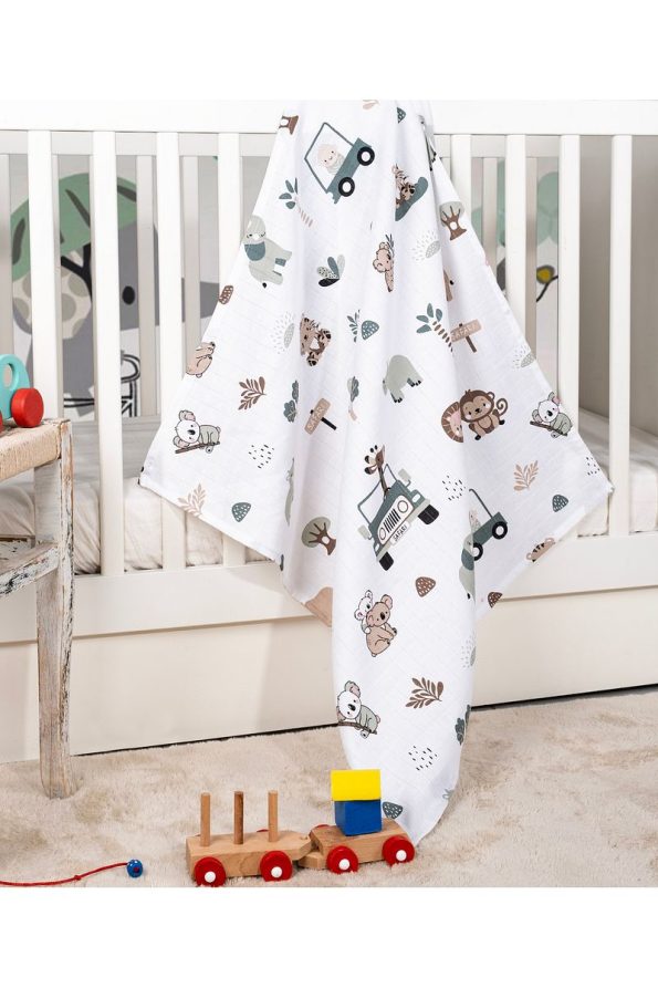 EIFIN Multi-Purpose Muslin Cloth & Blanket Set - 3 Pieces, 100% Cotton, Oeko-Tex Certified