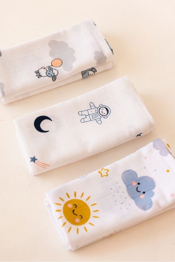 EIFIN Multi-Purpose Muslin Cloth & Blanket Set - 3 Pieces