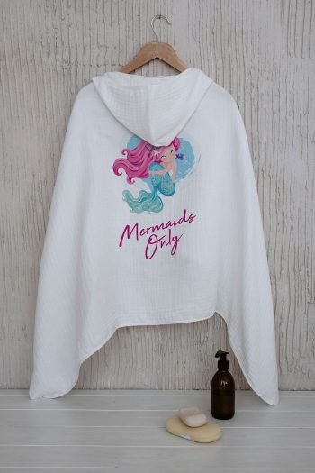 Tuğba Swan 4-Layer Muslin Hooded Towel - Young Series - Pink-Haired Mermaid