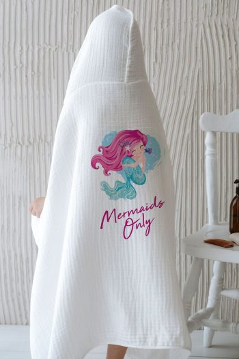 Tuğba Swan 4-Layer Muslin Hooded Towel - Young Series - Pink-Haired Mermaid