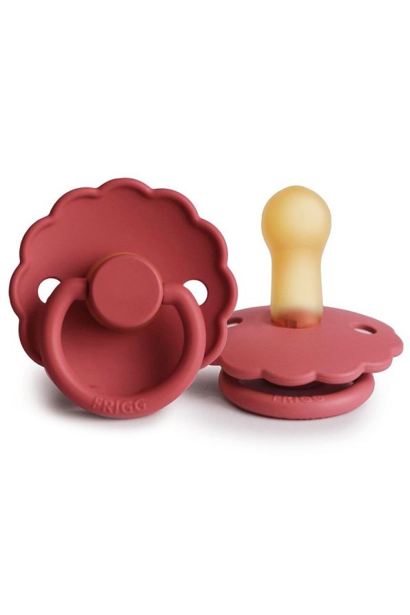Frigg Daisy Rubber Pacifier - Scarlet 6-18 Months