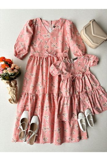 Kucugum Boutique Salmon Spring Branch Mother-Daughter Dress