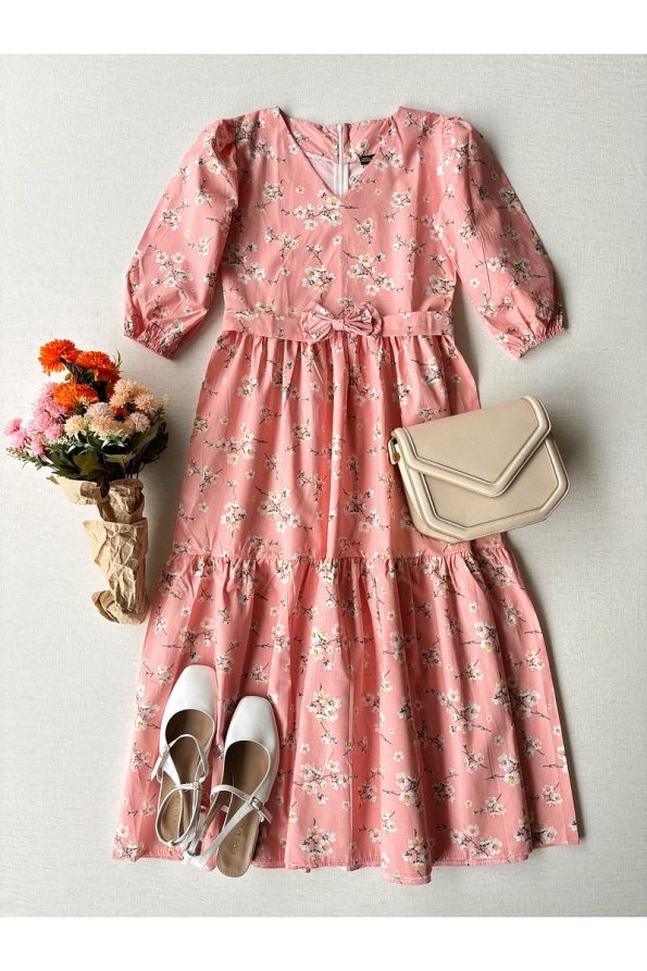 Kucugum Boutique Salmon Spring Branch Mother-Daughter Dress