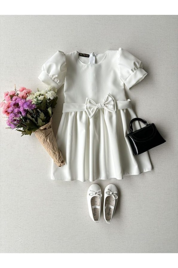Little One Boutique White Watermelon Sleeve Midi Dress for Moms and Daughters