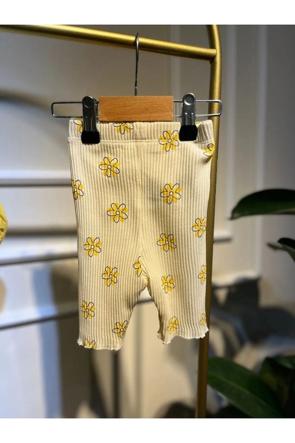 Baume Clothes Floral Collar Yellow Two-Piece Set for Baby Girls