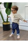 Ares Kids Fashion White Shirt and Blue Pants Set