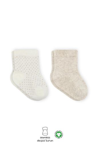 Bistyle Organic Seamless 2-Pack Polka Dot Baby Socks
