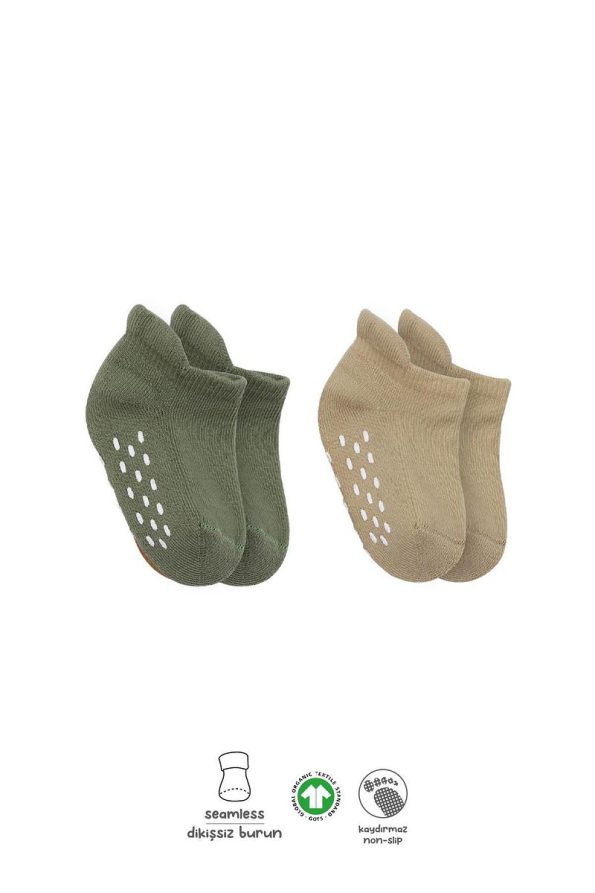 Bistyle Organic Non-Slip Sneaker Socks for Babies and Kids