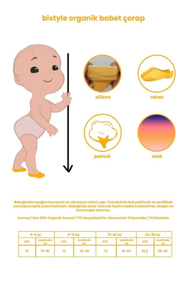 Bistyle Organic Silicone Basic Baby Socks