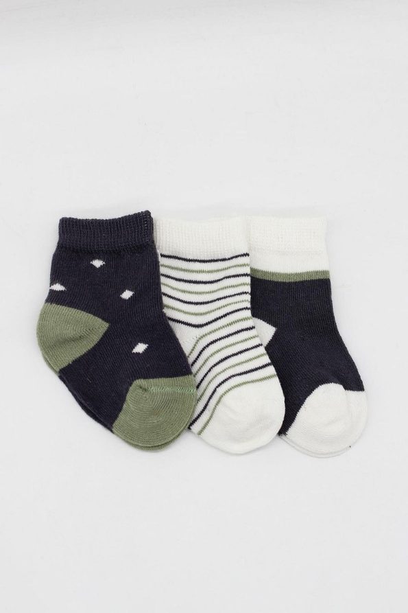 Bistyle Seamless Organic Polka Dot Baby Socks for Boys 0-3 Months