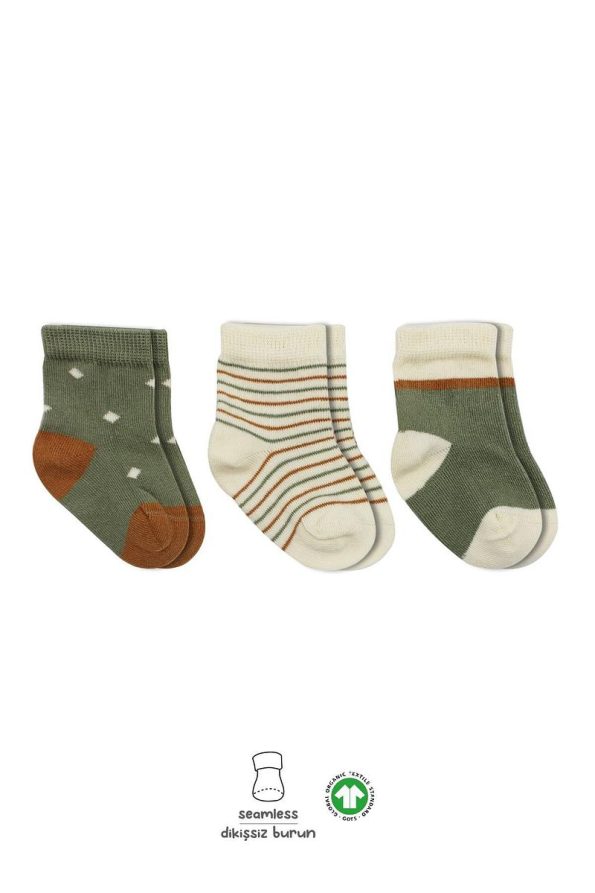 Bistyle Organic Seamless Polka Dot Baby Socks Set for Girls 0-3 Months